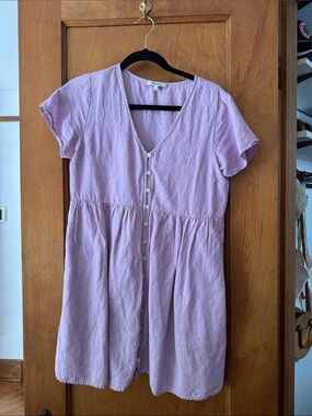 Madewell Lilac Linen-Blend Dress, Small
